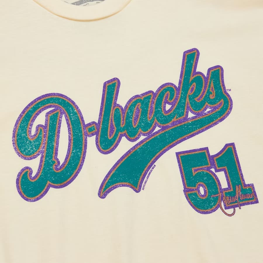 Футболка Mitchell & Ness Randy Johnson Cream Arizona Diamondbacks Name & Number T-Shirt