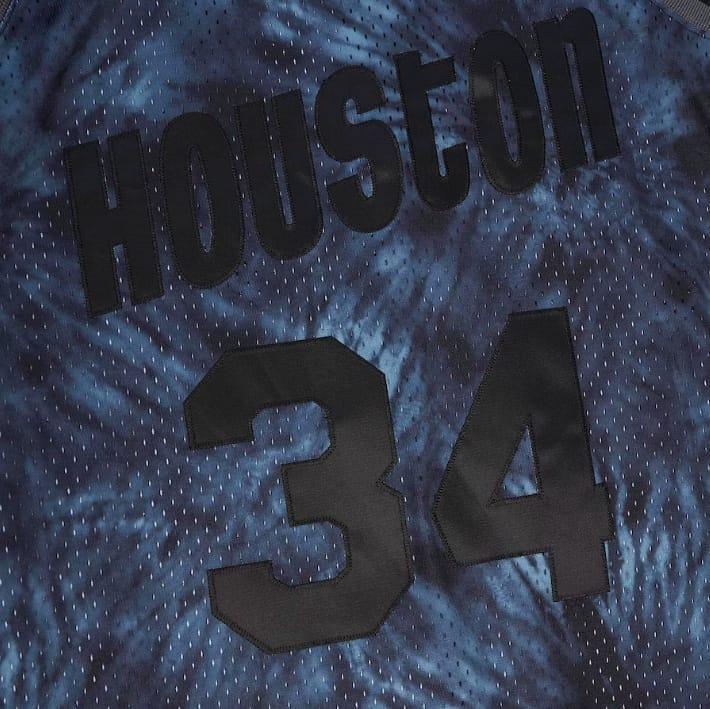 Баскетбольная джерси 1993-94 Houston Rockets #34 Hakeem Olajuwon Mitchell & Ness Tie-Dye Black Jersey