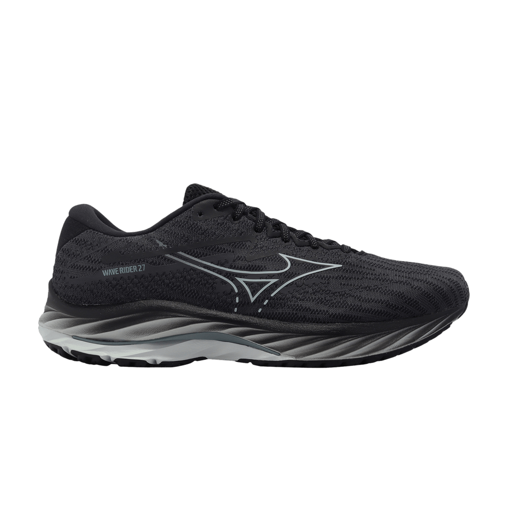 Кроссовки Mizuno Wave Rider 27 Super Wide 'Ebony Black'