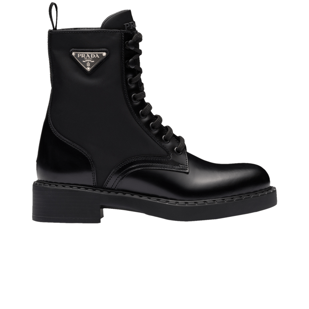 Кроссовки Prada Wmns Brushed Leather and Re-Nylon Ankle Boot 'Black'