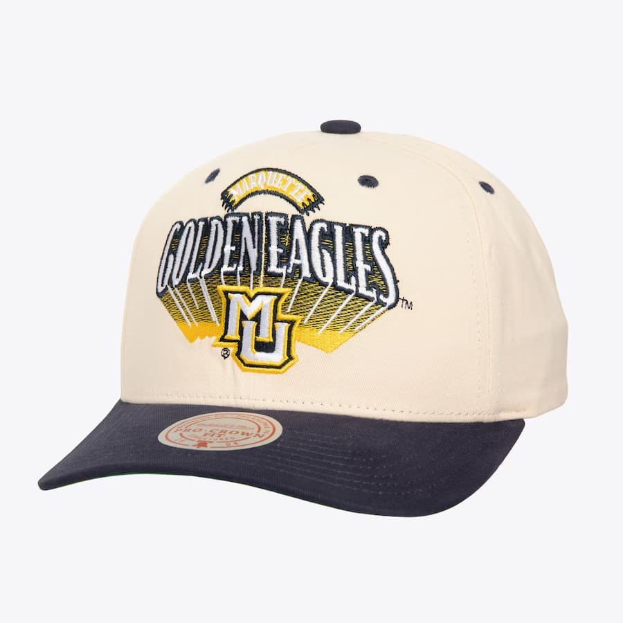 Бейсболка Mitchell & Ness Cream Marquette Golden Eagles Horizon Pro Snapback Hat