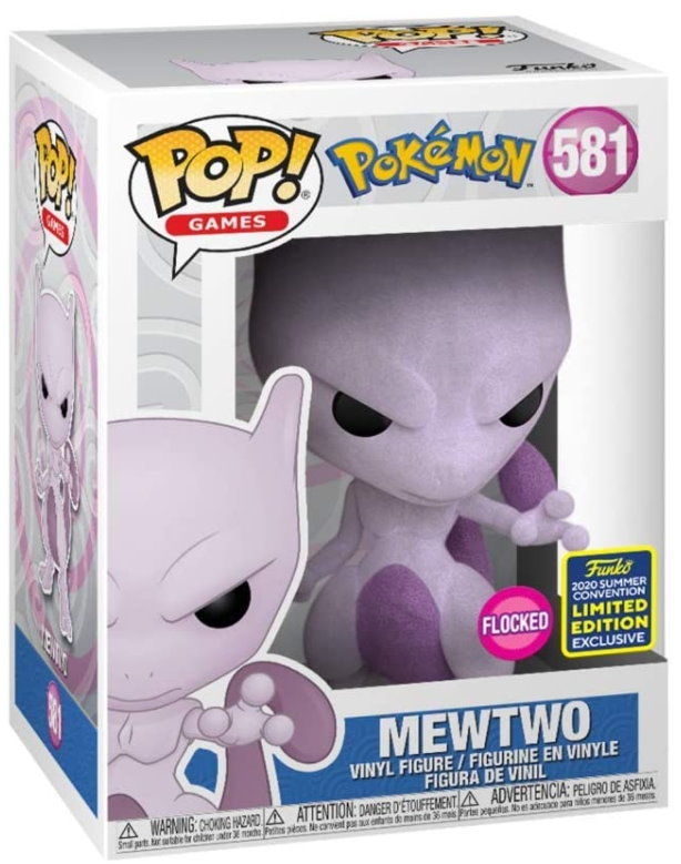 Коллекционная фигурка Funko Pop! Games Pokemon Mewtwo (Flocked) Summer Convention Exclusive Figure #581