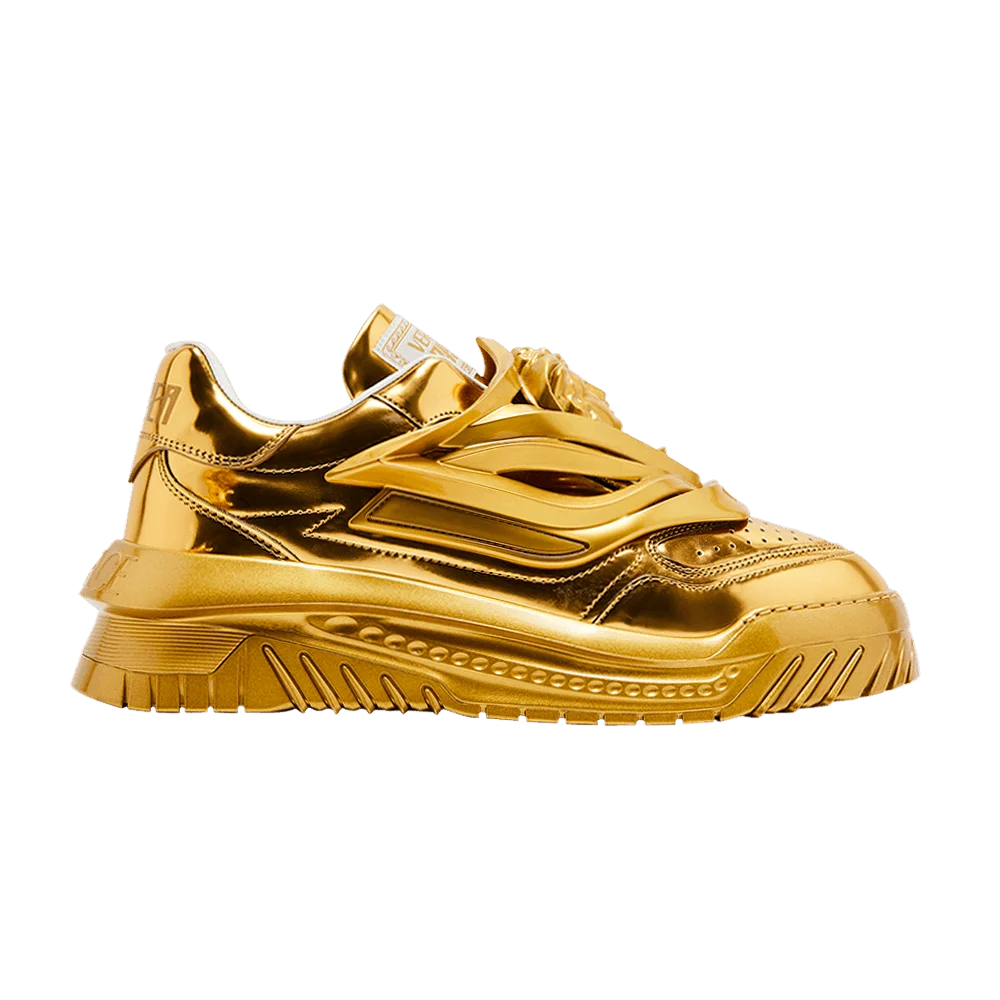 Кроссовки Versace Odissea Caged Rubber Medusa Sneaker 'Metallic Gold'