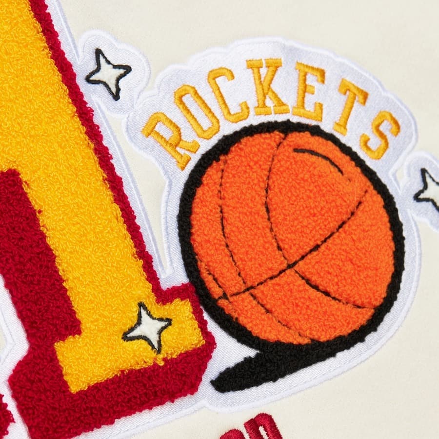 Худи Mitchell & Ness Cream Houston Rockets Sswagger Fleece Pullover Hoodie