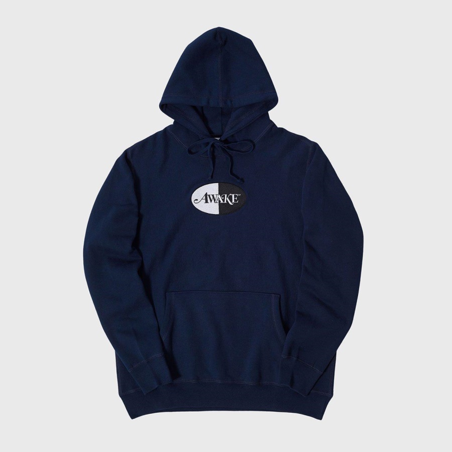 Худи Awake Embroidered Split Logo Patch Hoodie Navy