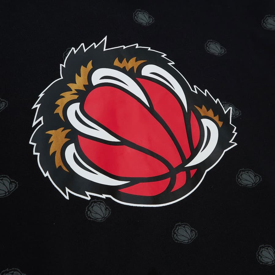 Худи Mitchell & Ness Black Vancouver Grizzlies Allover Print Fleece Pullover Hoodie