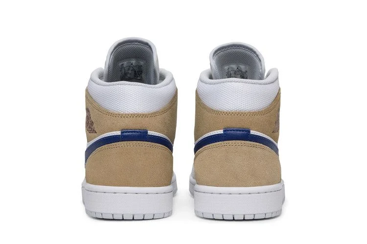 Кроссовки Air Jordan 1 Mid 'White Khaki Blue Void'