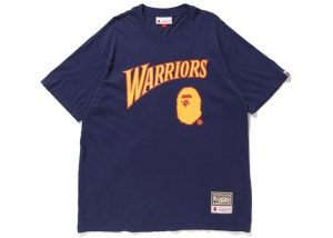 BAPE-x-Mitchell-Ness-Warriors-Tee-Navy-300x214