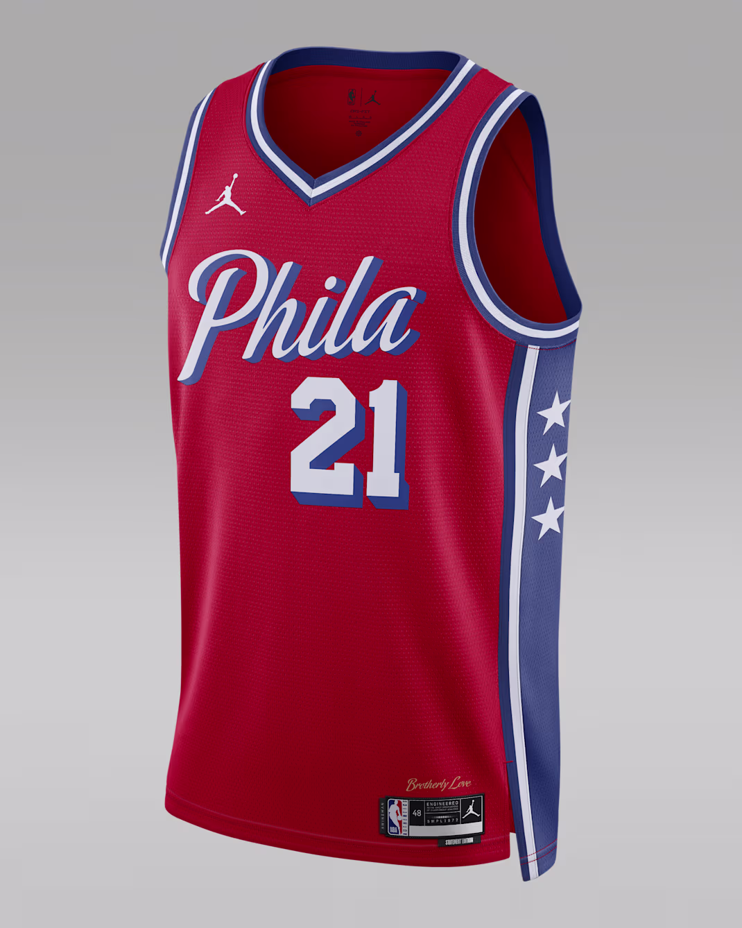 Баскетбольное джерси Jordan NBA Joel Embiid Philadelphia 76ers 20-21 Statement Edition Swingman