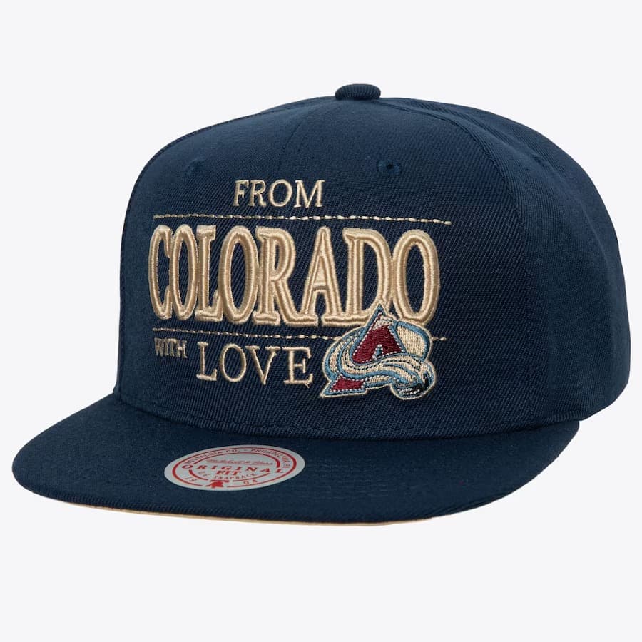 Бейсболка Mitchell & Ness Navy Colorado Avalanche With Love Snapback Hat