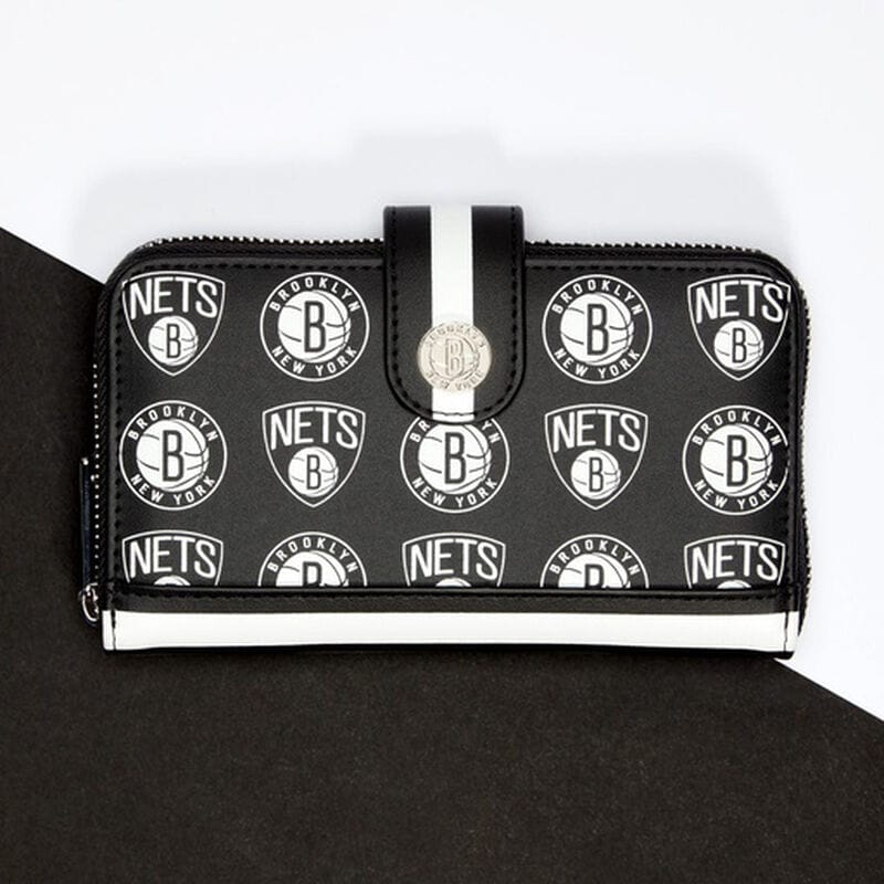 Кошелёк NBA Brooklyn Nets Logo Zip Around Wallet