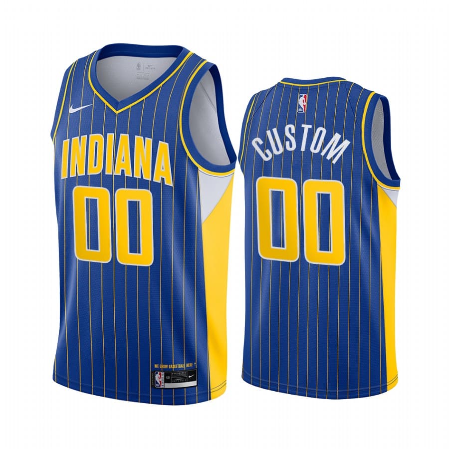 Баскетбольная джерси 2020-21 Indiana Pacers #00 Custom City Edition Blue Swingman Jersey
