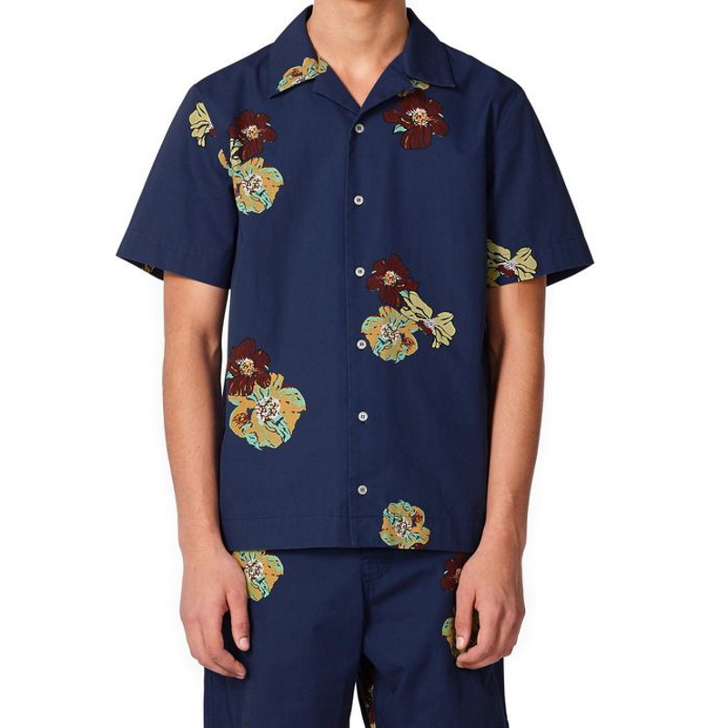 Рубашка A.P.C. Louis S/S Shirt Dark Navy Blue