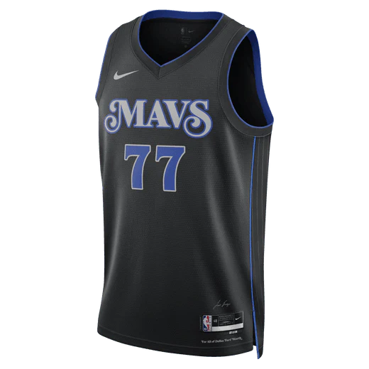 Баскетбольная джерси 2023-24 Dallas Mavericks Luka Doncic #77 Swingman City Edition Black Jersey