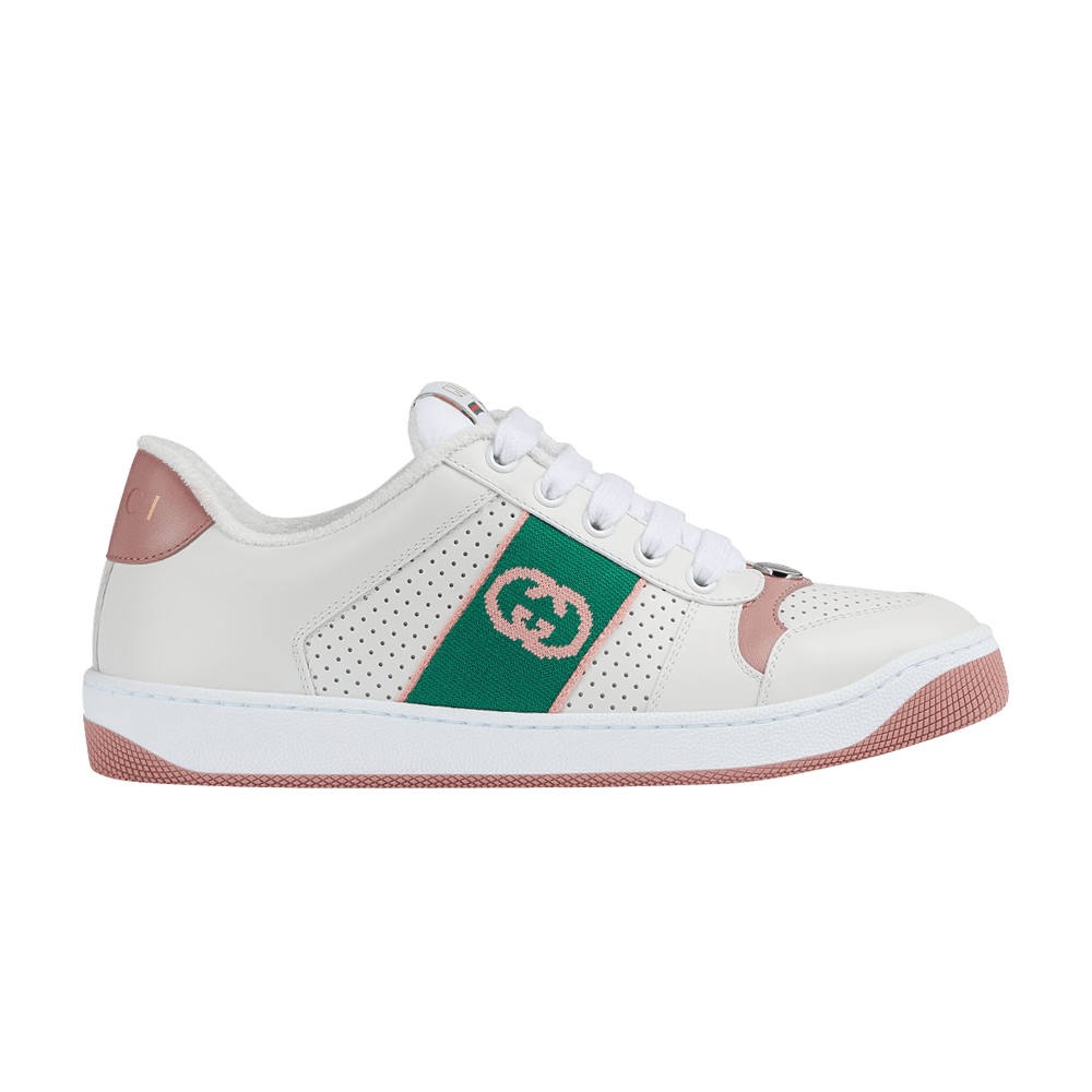 Кроссовки Gucci Wmns Screener 'White Light Pink Green'