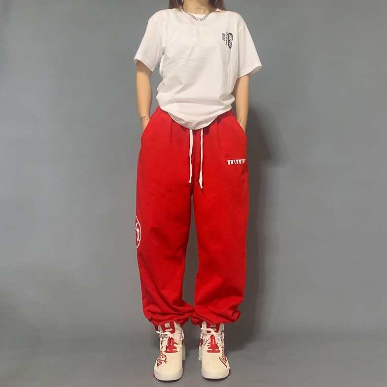 2021-Bulegirls-Hip-hop-Style-Sweatpants-White-Red-9