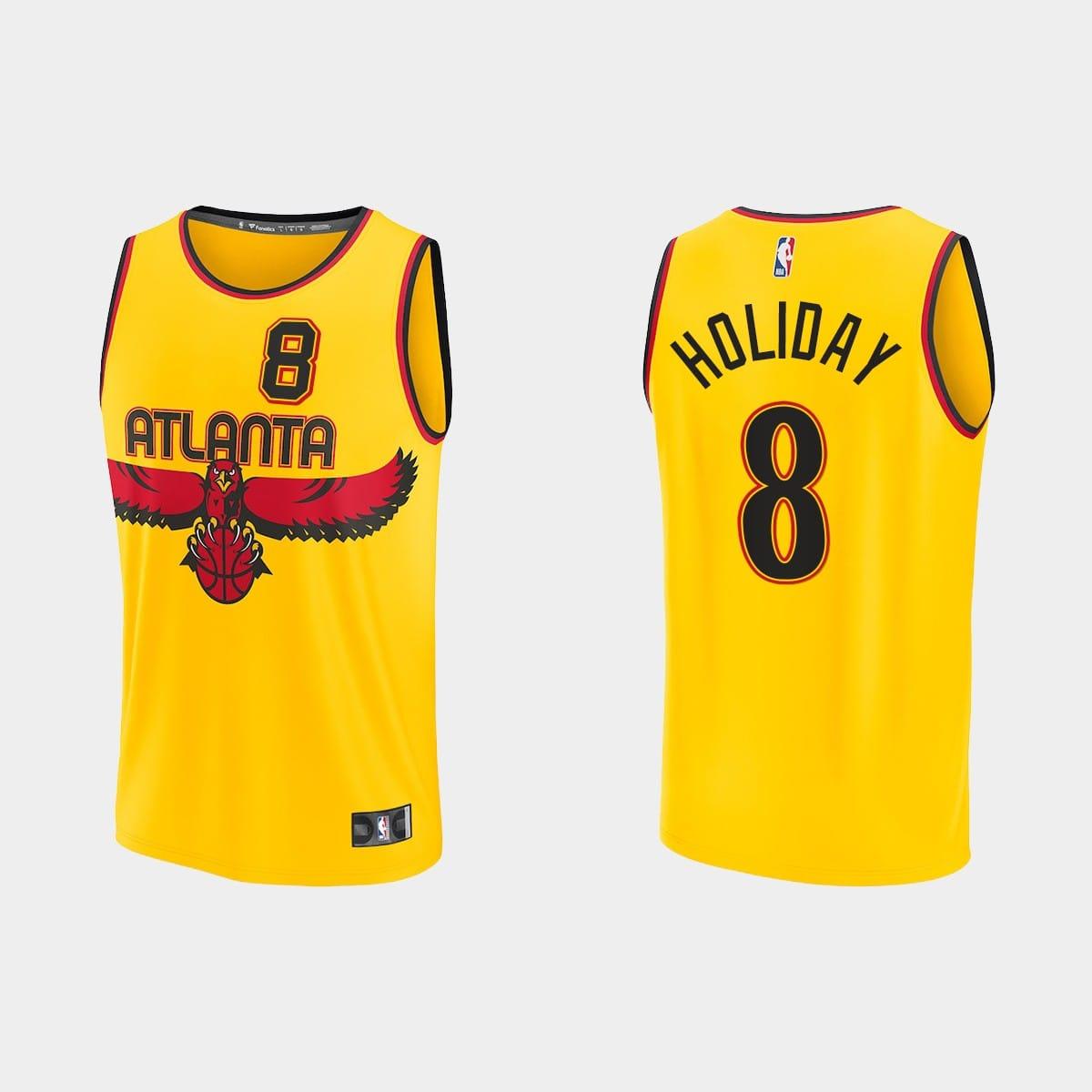 Atlanta-Hawks-8-Justin-Holiday-Replica-City-Gold-Jersey