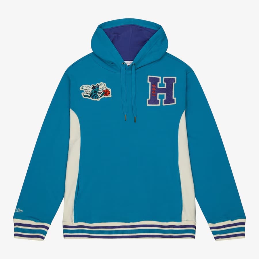 Худи Mitchell & Ness Teal Charlotte Hornets Team Legacy French Terry Pullover Hoodie