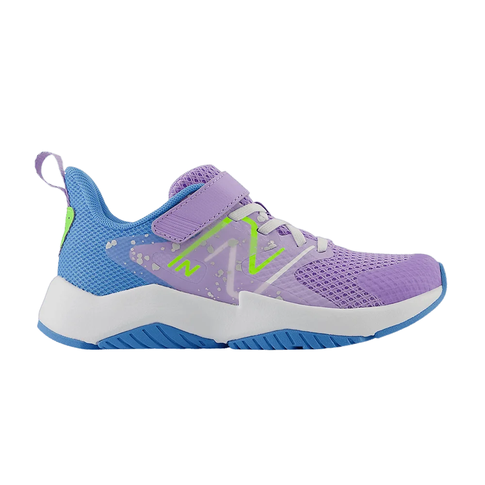 Krossovki-New-Balance-Rave-Run-v2-Bungee-Lace-Top-Strap-Big-Kid-Paint-Splatter-Pack-Lilac-Glo-Blue-Pixel-Green