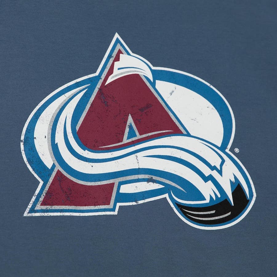 Футболка Mitchell & Ness Blue Colorado Avalanche Distressed Logo T-Shirt