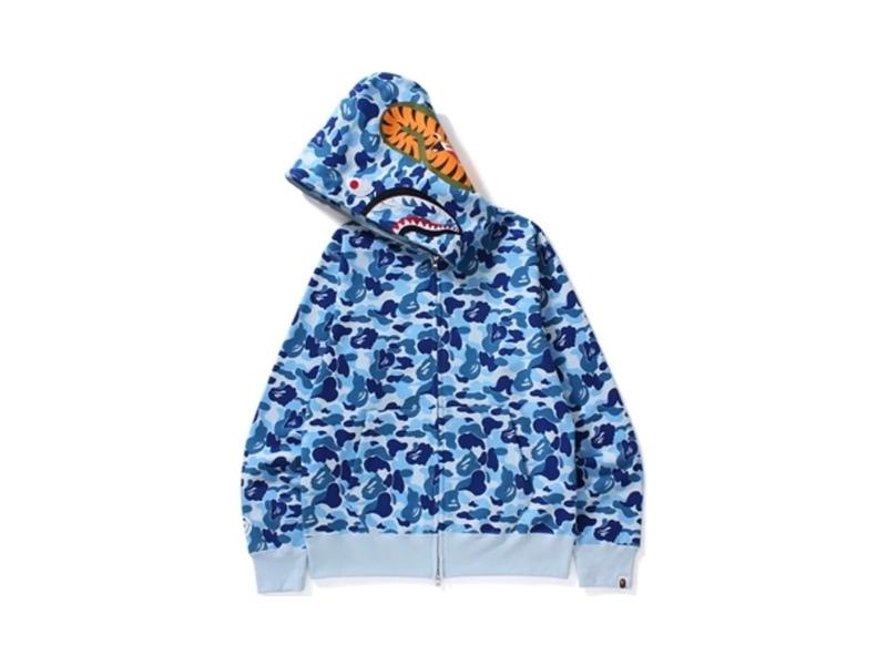 Худи BAPE ABC Camo Shark Full Zip Hoodie Blue