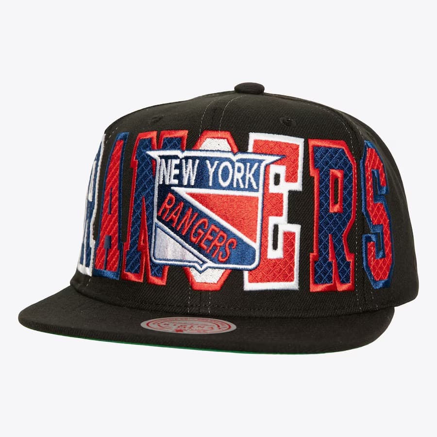 Бейсболка Mitchell & Ness Black New York Rangers Varsity Bust Vintage Snapback Hat