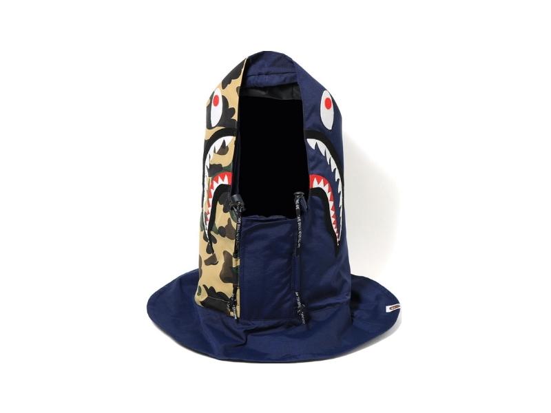 Маска BAPE 1st Camo Shark Hoodie Mask Yellow/Navy