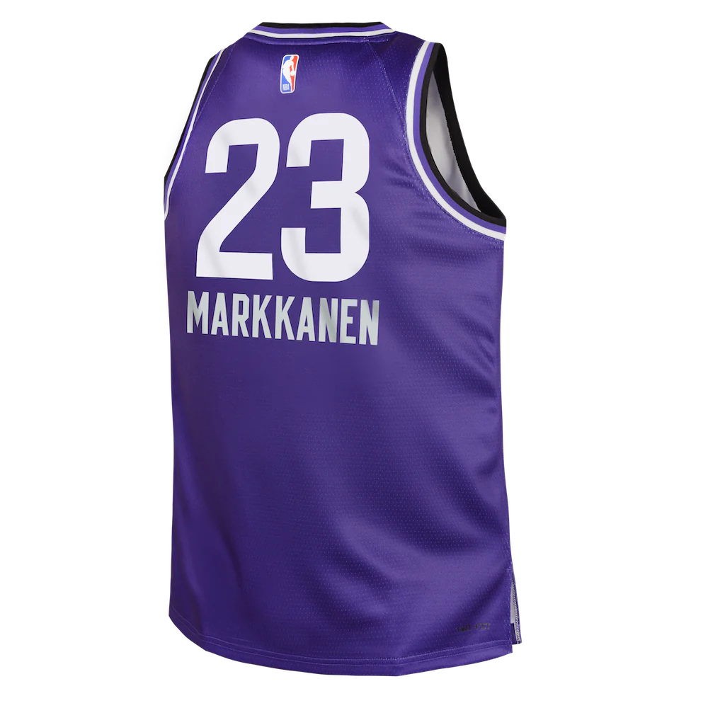 Баскетбольная джерси 2023-24 Utah Jazz Lauri Markannen #23 Youth Swingman City Edition Purple Jersey