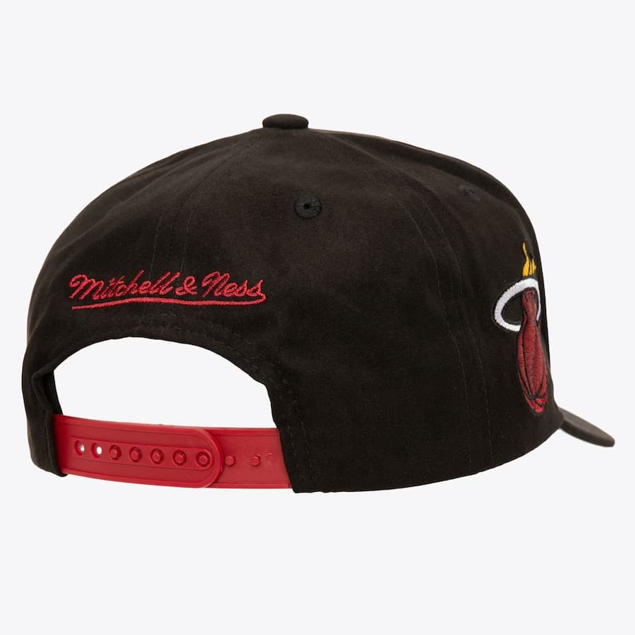 Mitchell-Ness-Black-Miami-Heat-Suede-Pro-Adjustable-Hat-1