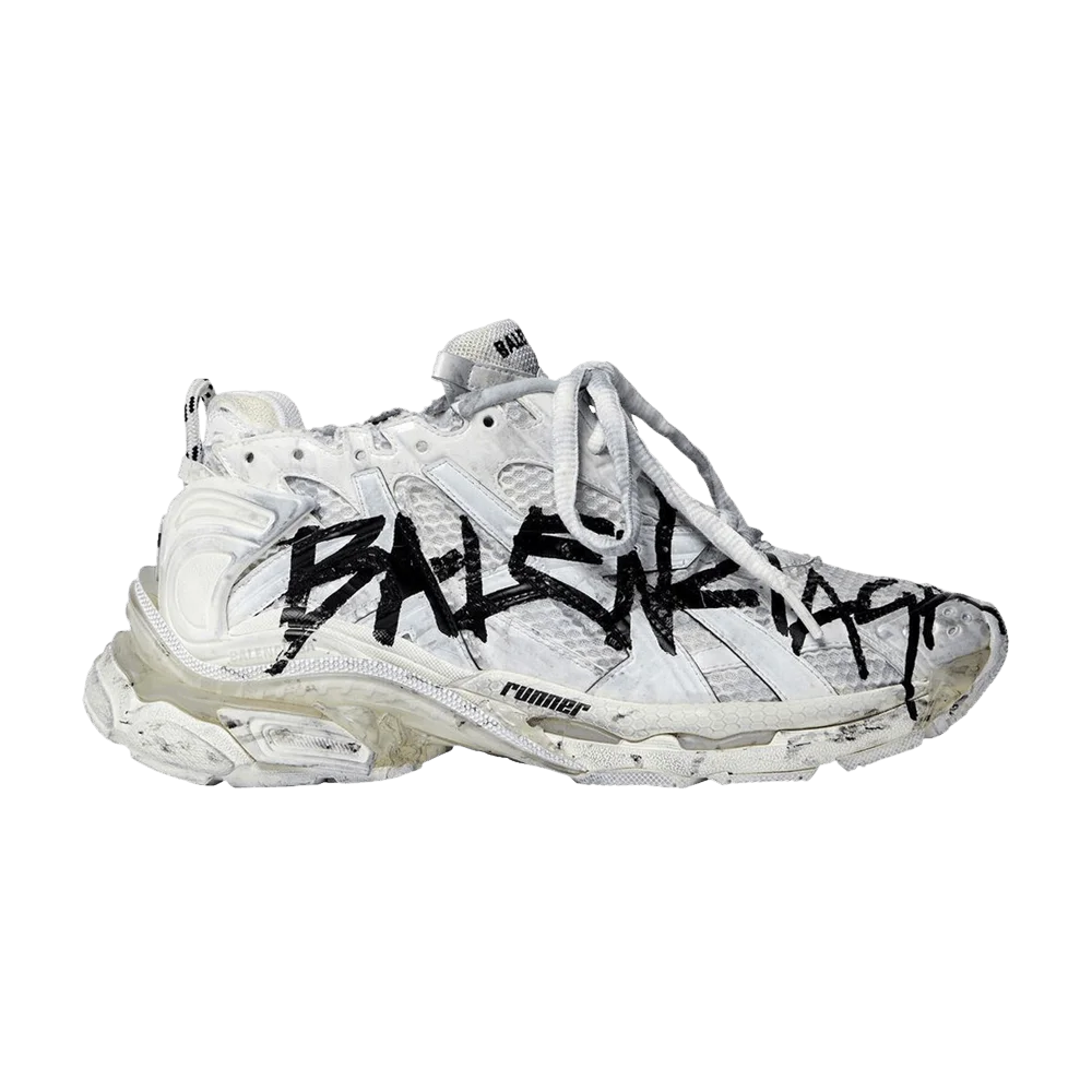 Krossovki-Balenciaga-Wmns-Runner-Sneaker-Graffiti-White