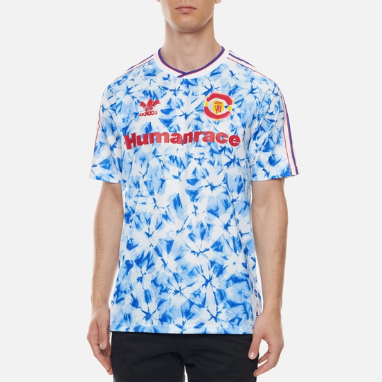 Футболка adidas Manchester United Human Race Jersey White/Bold Blue