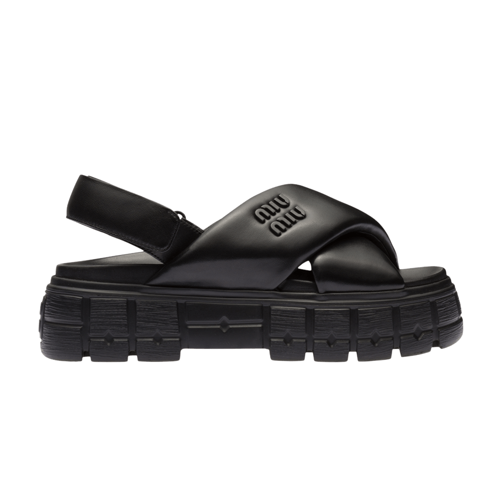 Miu Miu Wmns Sporty Nappa Leather Sandal 'Black'