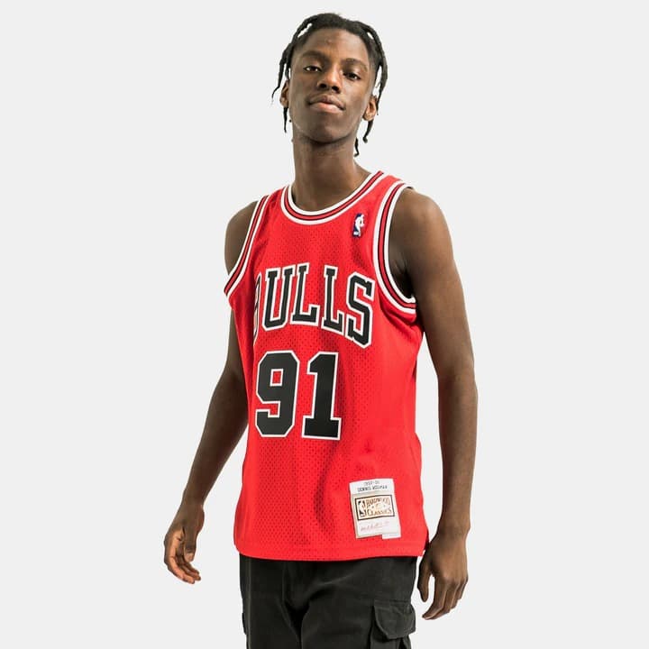 1997-1998-Chicago-Bulls-Dennis-Rodman-91-Swingman-Hardwood-Classic-Red-Jersey-1