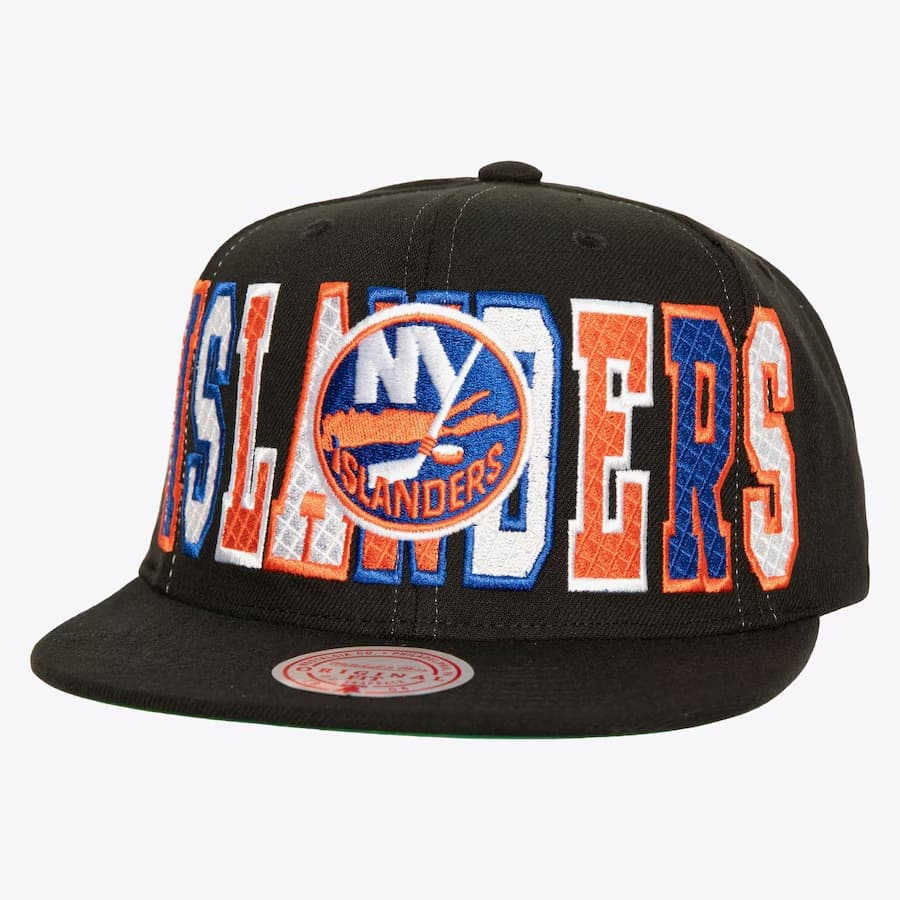 Бейсболка Mitchell & Ness Black New York Islanders Varsity Bust Snapback Hat