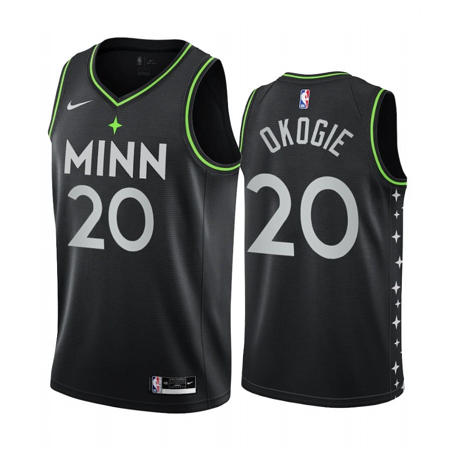 Баскетбольная джерси 2020-21 Minnesota Timberwolves #20 Josh Okogie City Edition Black Swingman Jersey