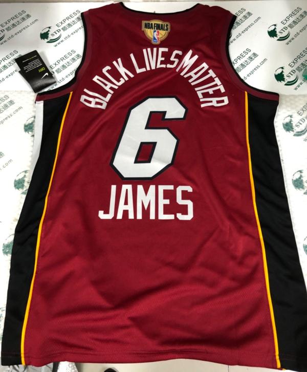 Баскетбольная джерси 2020 NBA Finals Bound Miami Heat Custom #00 Red BLM Statement