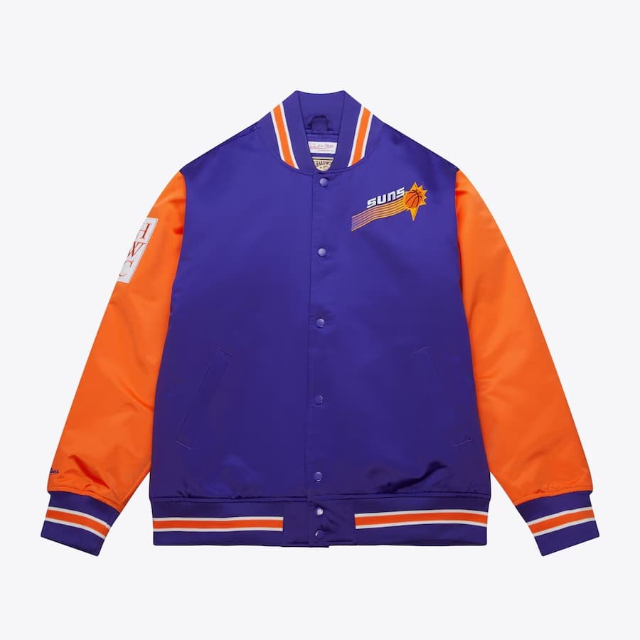 Бомбер Mitchell & Ness Purple Phoenix Suns Primetime Vintage Satin Full-Snap Jacket