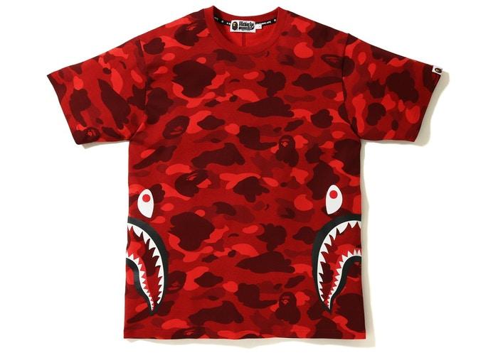 Футболка BAPE Color Camo Side Shark Tee Red