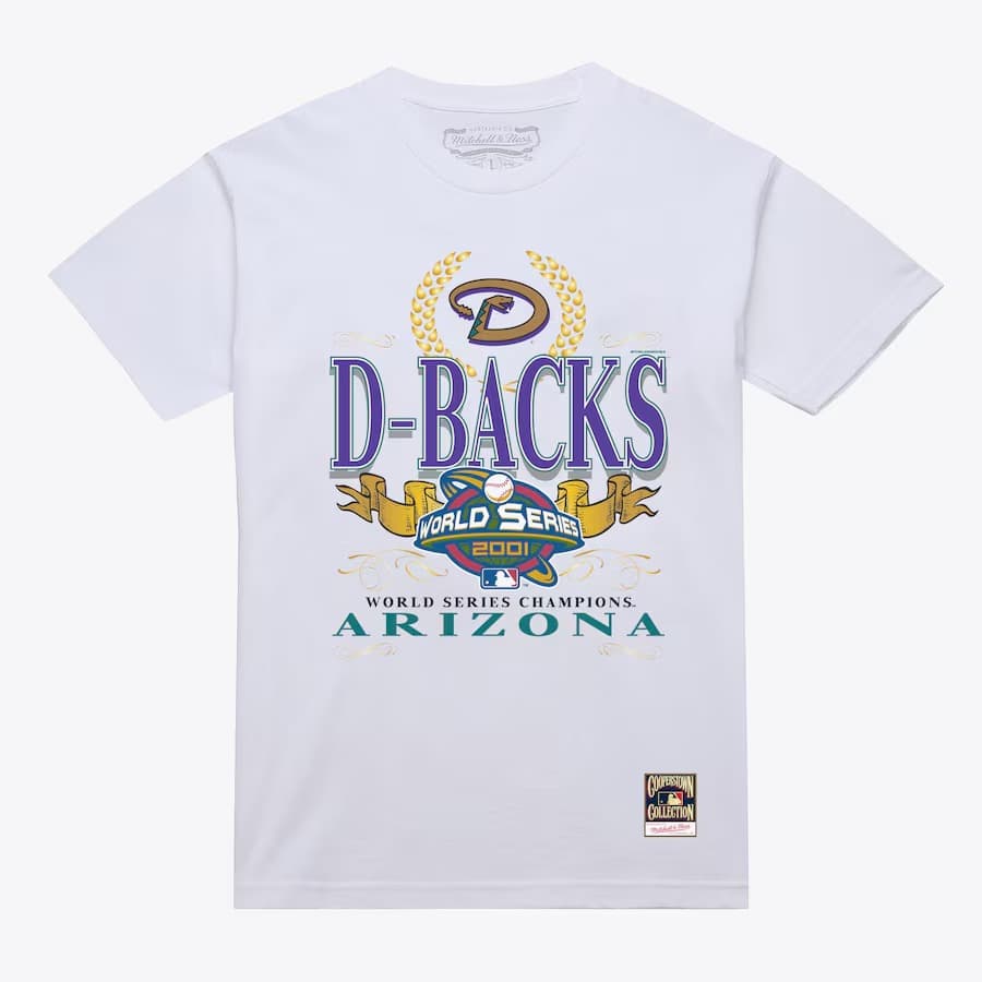 Футболка Mitchell & Ness White Arizona Diamondbacks Pennant Chase T-Shirt