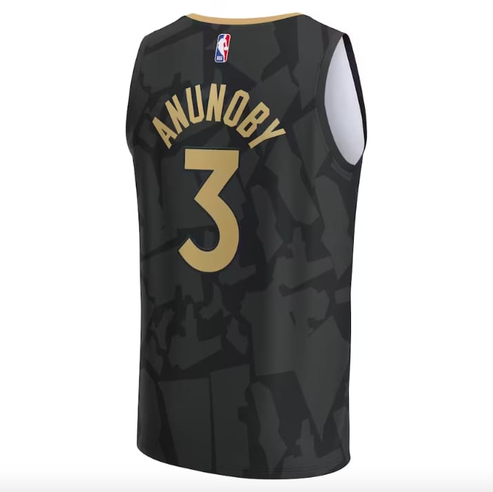 Баскетбольная джерси 2022-23 Toronto Raptors #3 OG Anunoby Fastbreak City Black Jersey