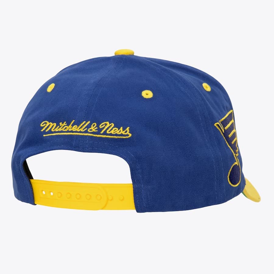 Бейсболка Mitchell & Ness Blue St. Louis Blues Block Sweep Pro Vintage Adjustable Hat