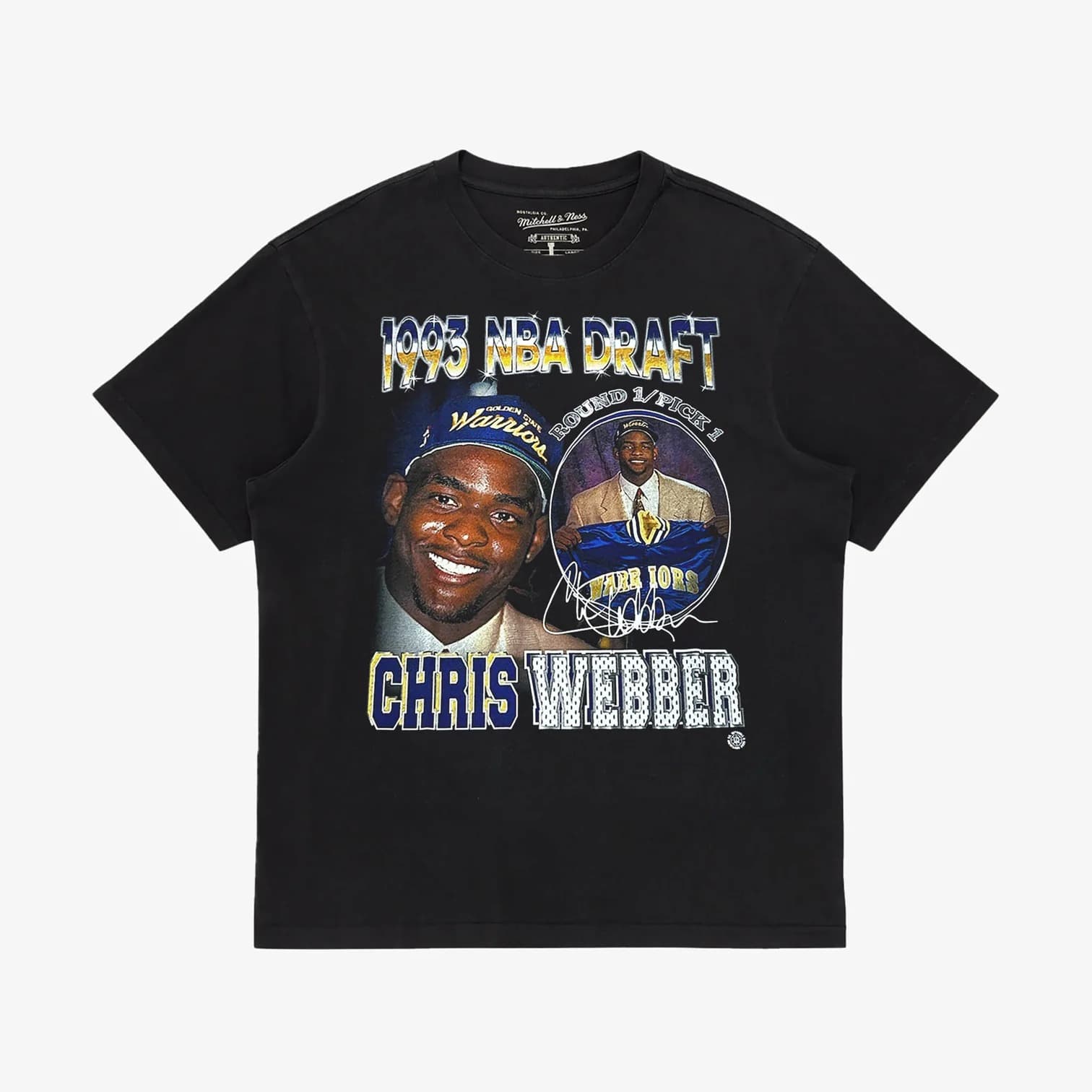 Футболка Mitchell & Ness Chris Webber Golden State Warriors 1993 NBA Draft Day Vintage T-Shirt