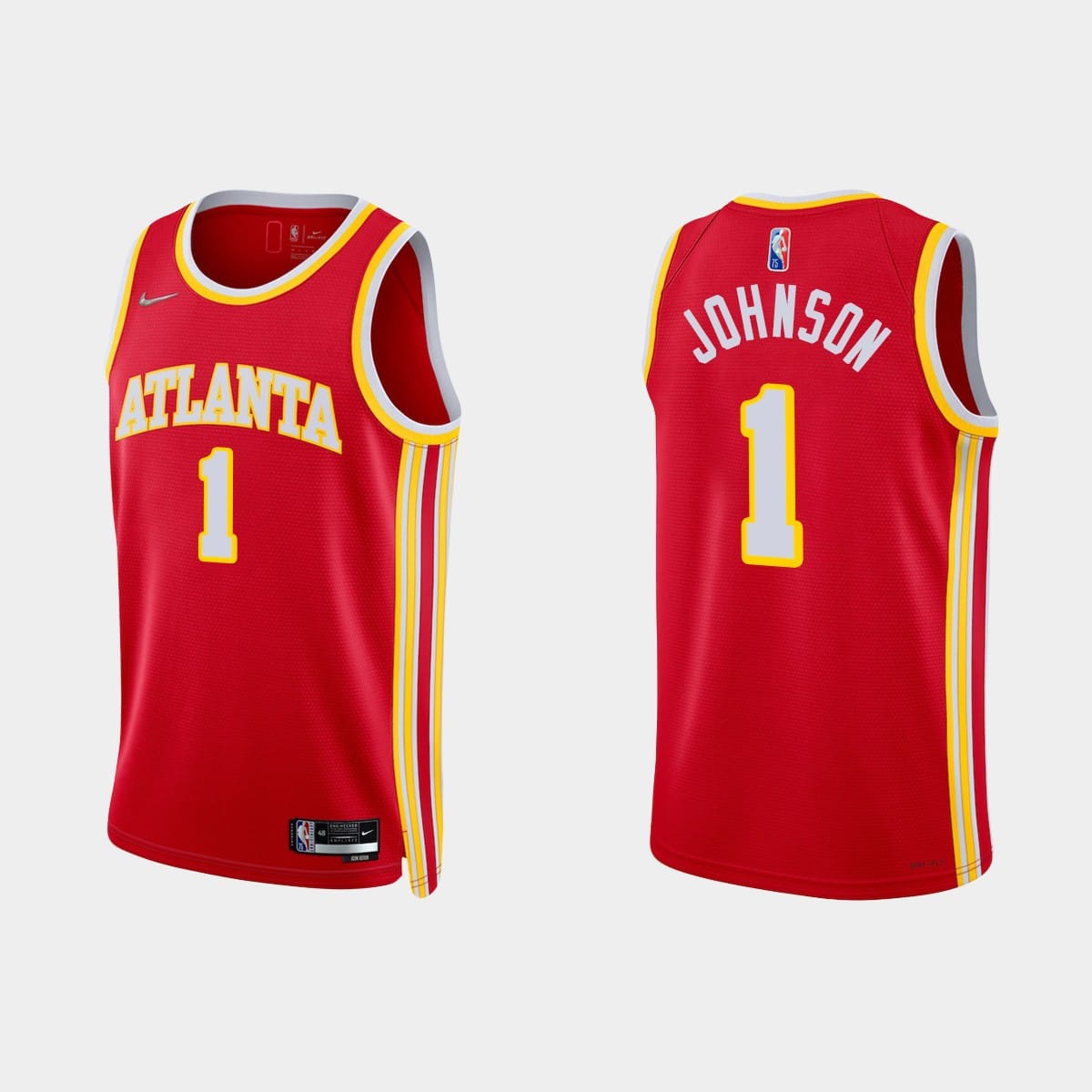 Баскетбольная джерси 2021-22 Atlanta Hawks #1 Jalen Johnson 75th Anniversary Icon Diamond Red Jersey