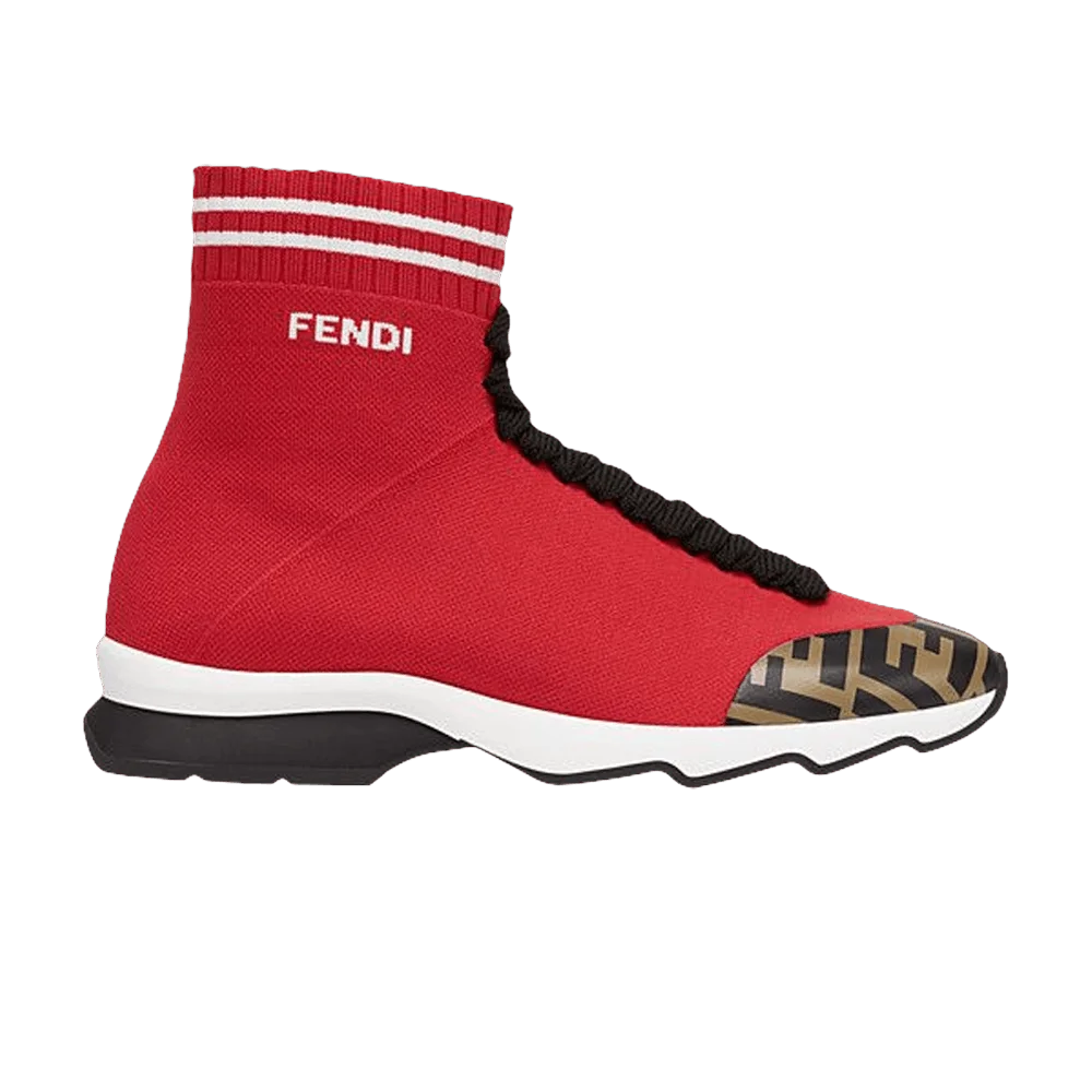 Krossovki-Fendi-Wmns-FF-Motif-Fabric-Sneaker-Mid-Red