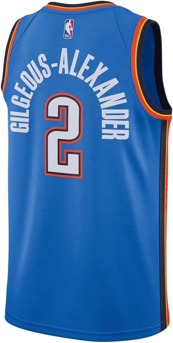 Баскетбольная джерси 2023-24 Oklahoma City Thunder Shai Gilgeous-Alexander #2 Youth Icon Edition Swingman Blue Jersey
