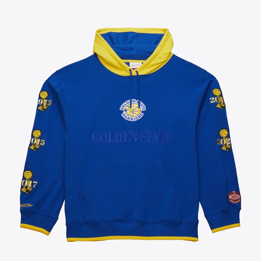 Худи Mitchell & Ness Royal Golden State Warriors Team OG 3.0 Vintage Fleece Pullover Hoodie