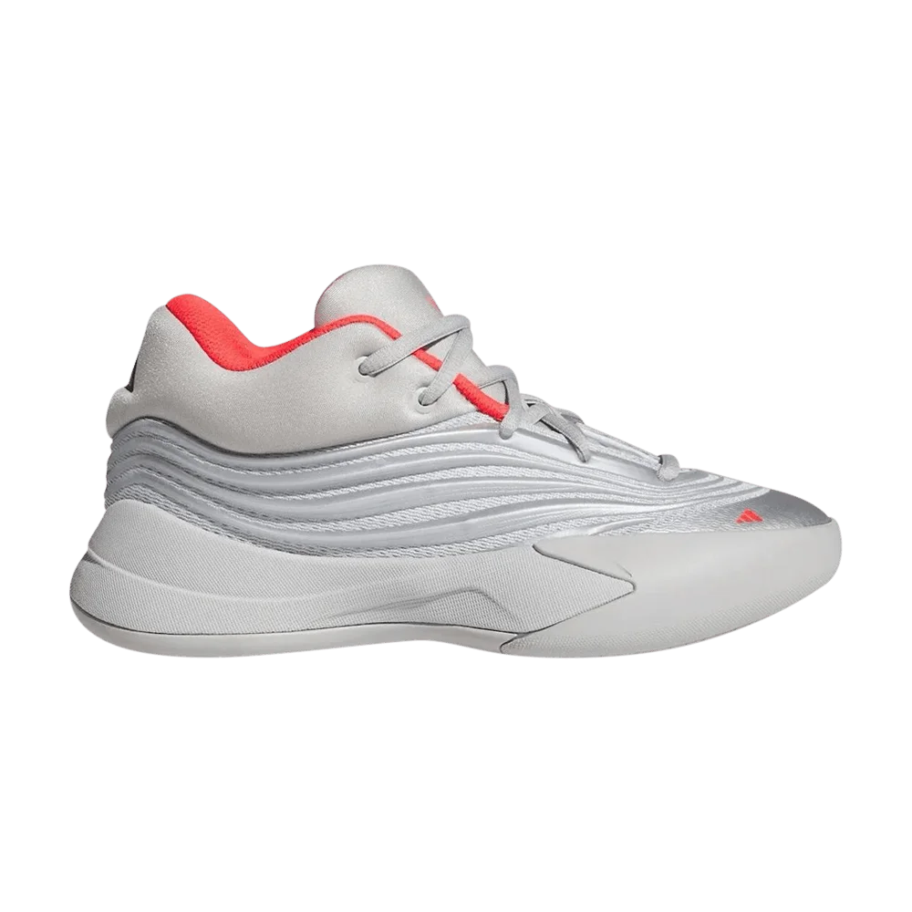 Krossovki-adidas-Dame-X-Silver-Metallic-Lucid-Red