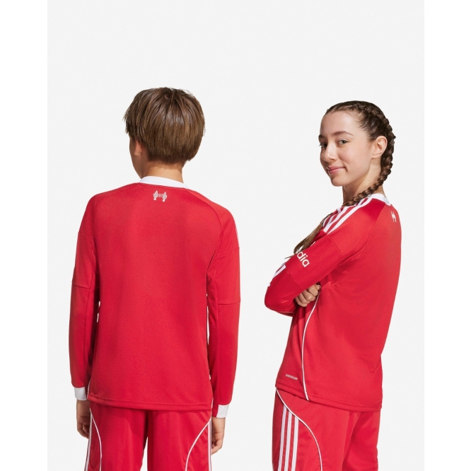 Детский футбольный лонгслив Liverpool FC adidas Youth 25/26 Home Long Sleeve Jersey