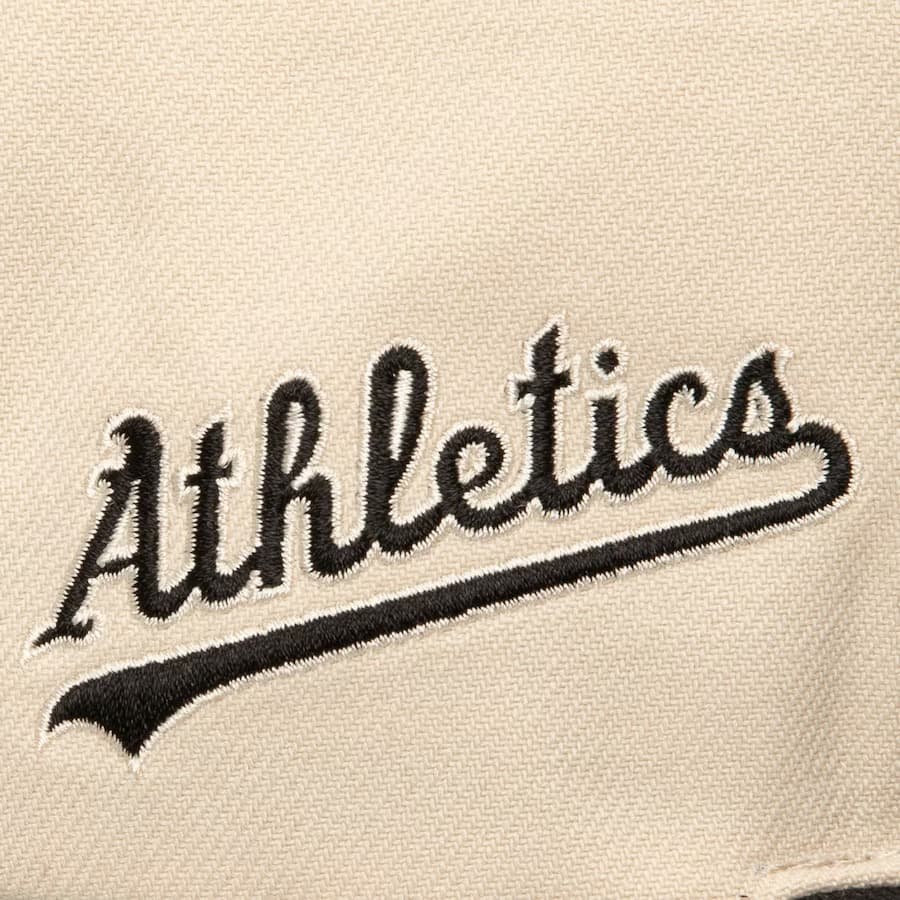 Mitchell-Ness-Cream-Black-Athletics-Logo-Snapback-Hat-2