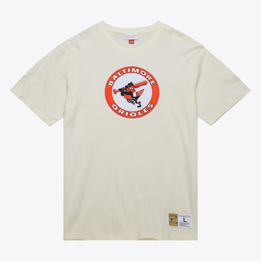 Футболка Mitchell & Ness Cream Baltimore Orioles Heritage Vintage Slub T-Shirt